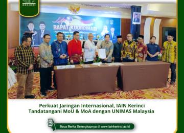 MoU 2023 IAIN Kerinci dengan Universitas Malaysia Sarawak