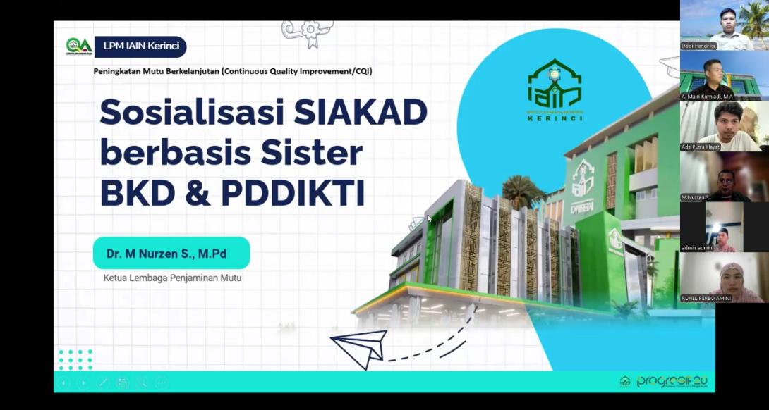IAIN Kerinci Gelar Sosialisasi SIAKAD Berbasis SISTER, BKD, dan PDDIKTI