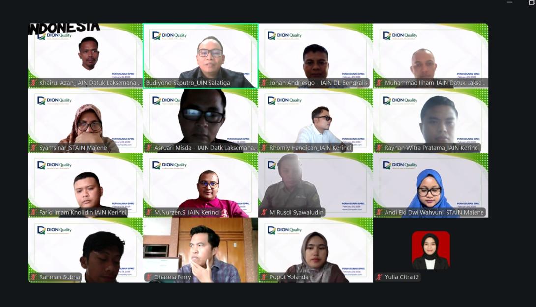 LPM IAIN Kerinci Ikuti Mentoring Nasional Penyusunan SPMI