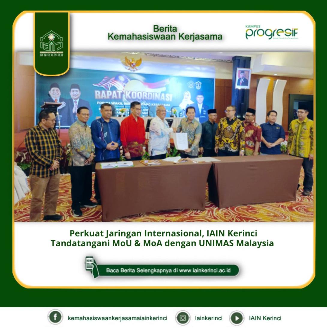 MoU 2023 IAIN Kerinci dengan Universitas Malaysia Sarawak